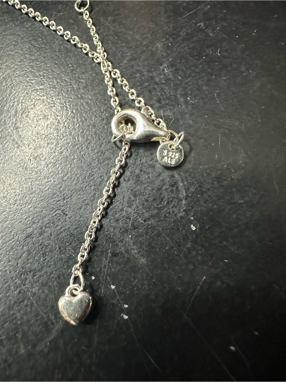 Pandora Sterling Silver Heart Lock Necklace - 925 Marked